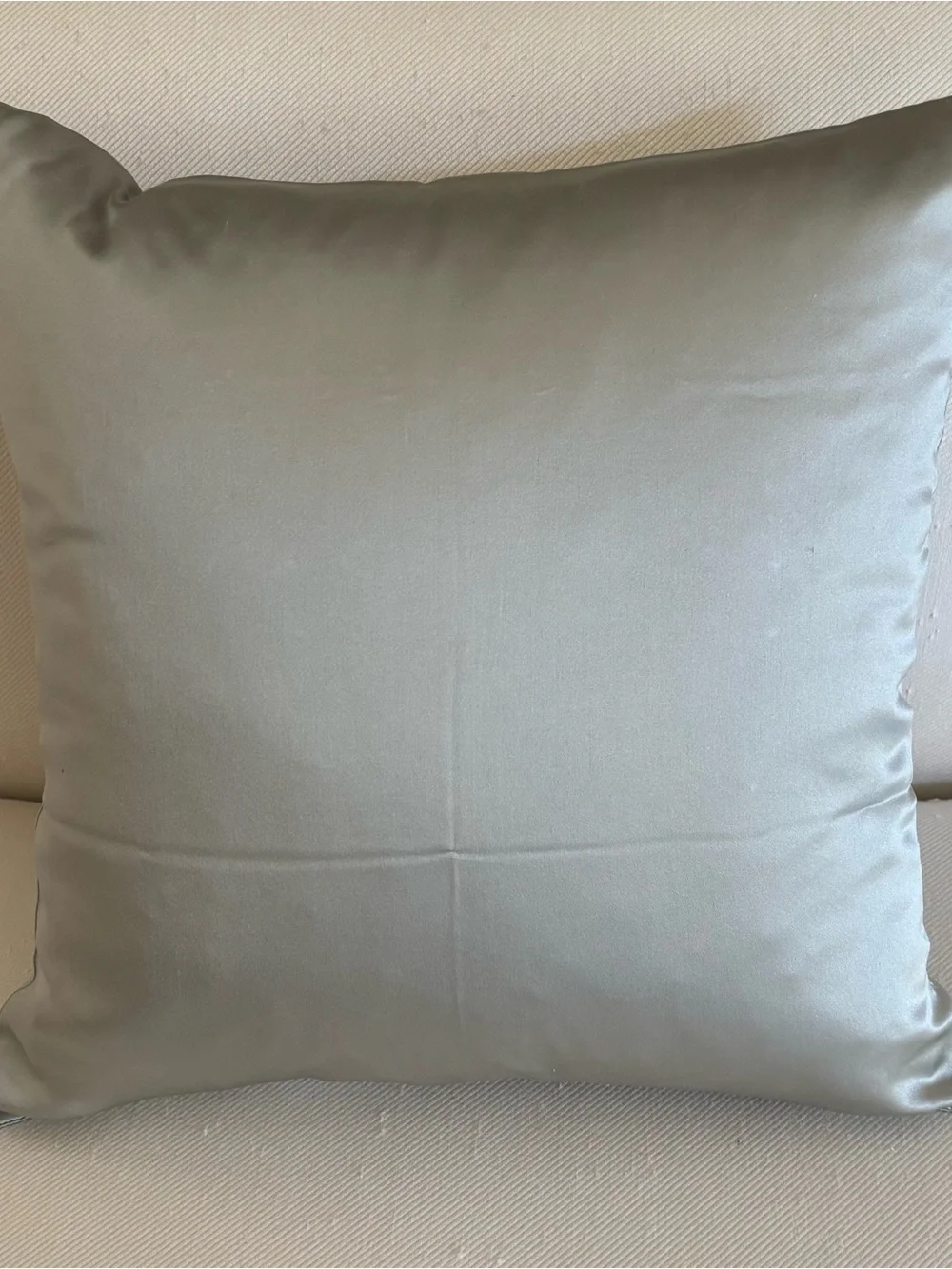 Ann Gish Moonstone Satin Decorative Pillow with Crystal Trim